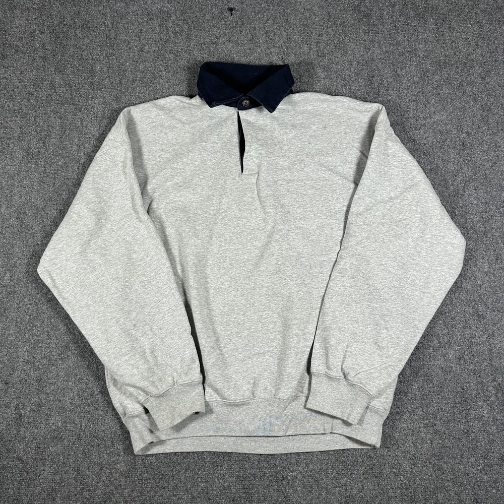 Brandy Melville Rugby Shirt Long Sleeve Collared Button Up Cream Sweater #2501